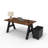 Serenity Modern A-Frame Executive Writing Office Desk, with Cushion Top Mobile Storage, 60x30, Walnut Block Top-239385328-239385335