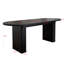 Table de salle à manger extensible noire avec base en bois pour 4 à 8 personnes-1775094260