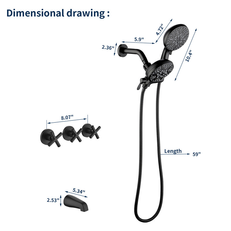 Complete Shower System, Black