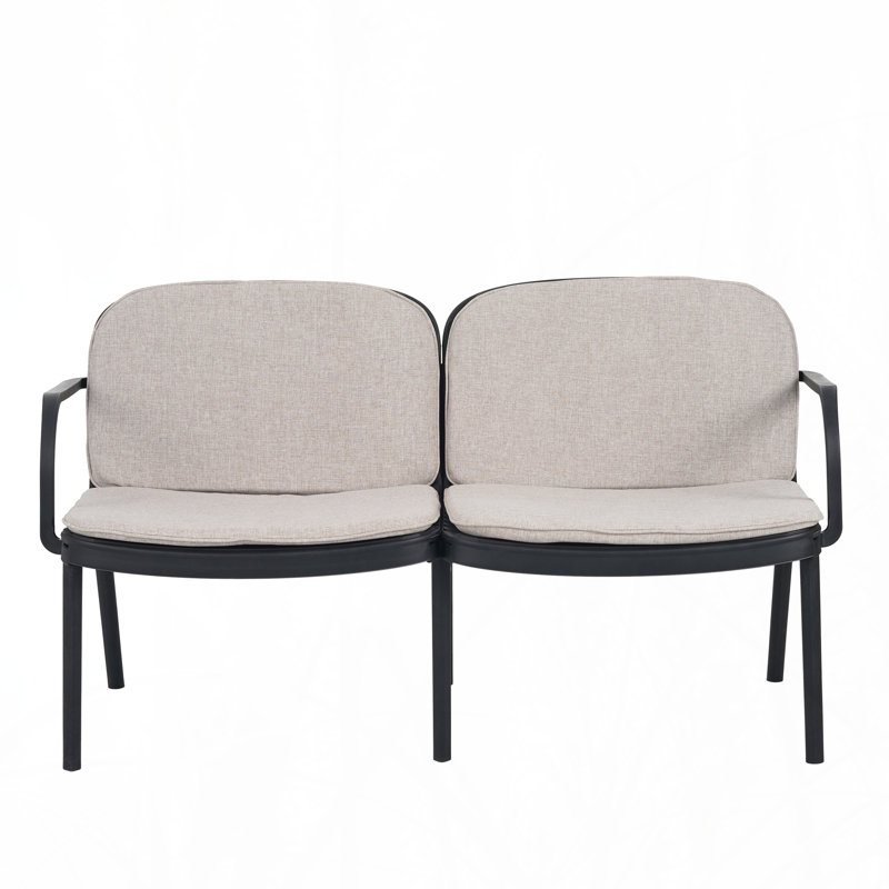 Chaises de table à manger pour patio, Beige/noir