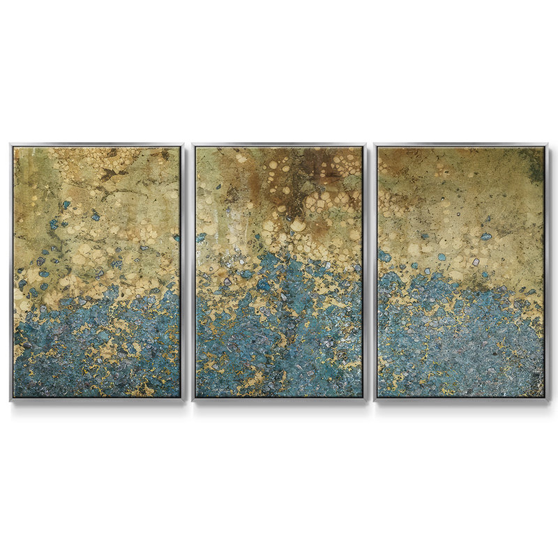Oro imprimé - Toile encadrée multi-pièces, H 24 po x l 48 po x P 2 po, Argent