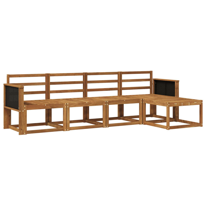 249cm Wide Patio Sectional Set, Black