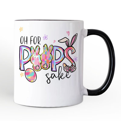 Tasse de saké Oh For Peeps, cadeau de printemps lapin de Pâques amusant avec nom personnalisé