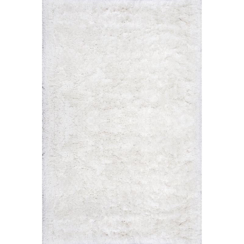 Groover Handmade Solid Shag Performance Ivory Rug, Rectangle 9'6" x 13'6"