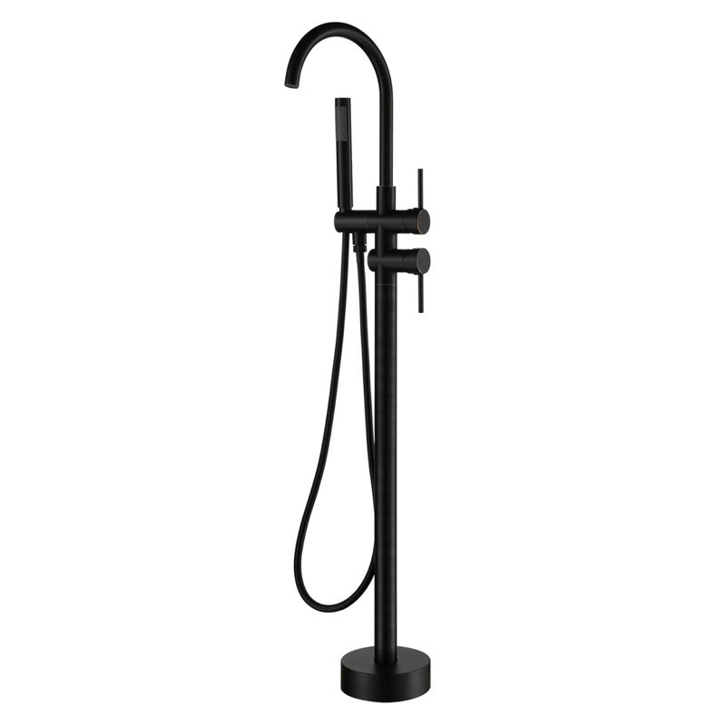 Single Handle Floor Mounted Tub Faucet, Oil Rubbed Bronze