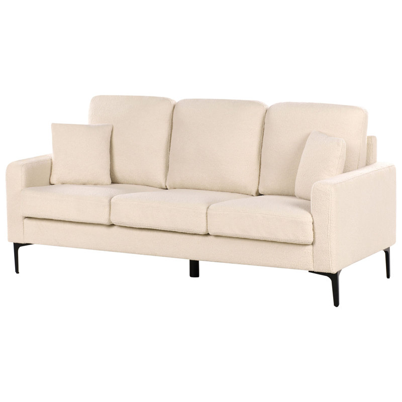 3 Seater Boucle Sofa GAVLE, White