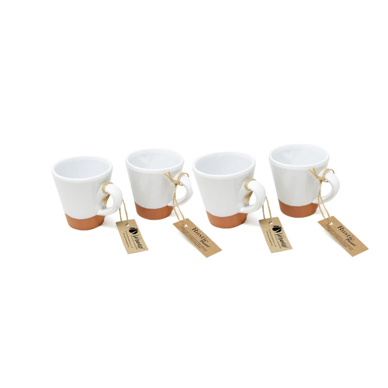 Verano Rustic Pastel Handmade Ceramic Coffee Mug, White