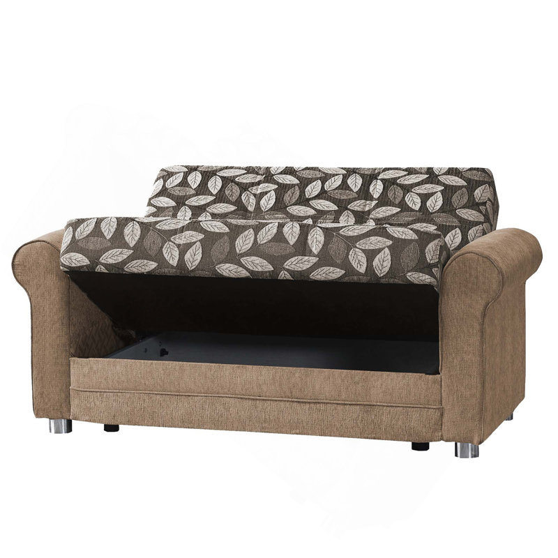 Causeuse convertible avec rangement Primenest Grandera, beige, Beige / brun multi