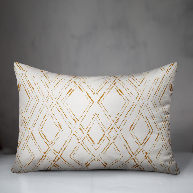 No Decorative Addition Throw Pillow, White/Gold