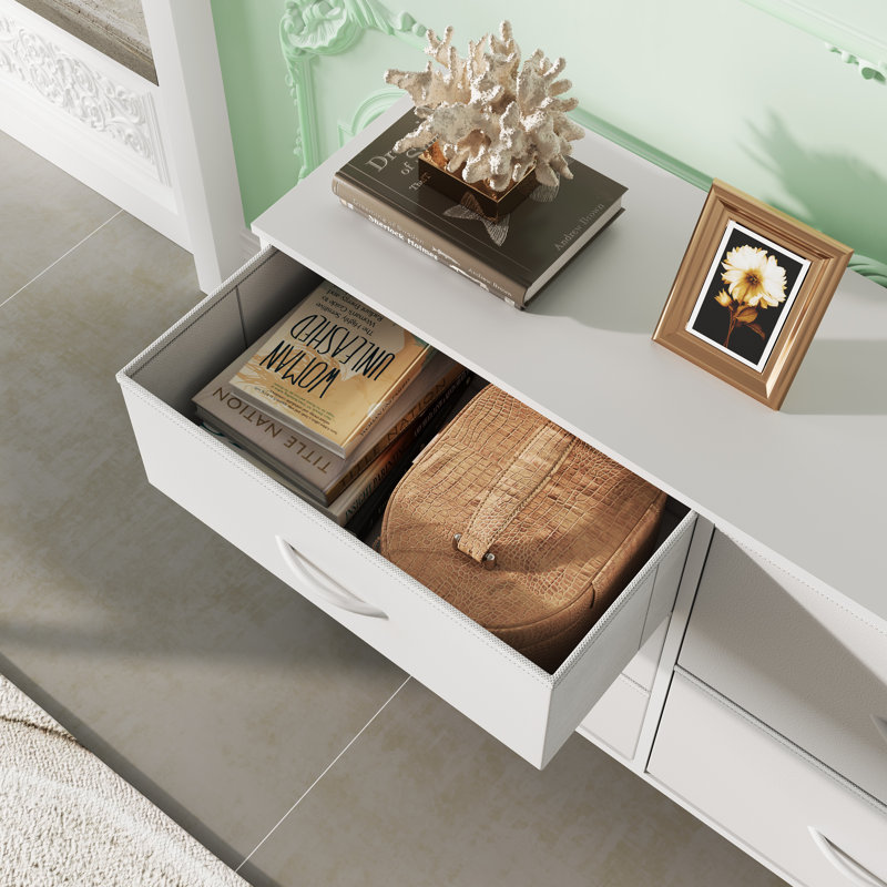 Commode 5 tiroirs Chaseburg, Blanc