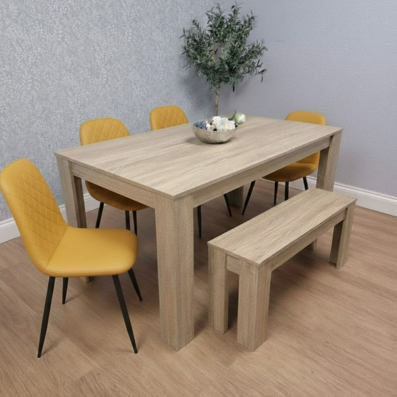 Nykayla 6 - Person Dining Set, Yellow