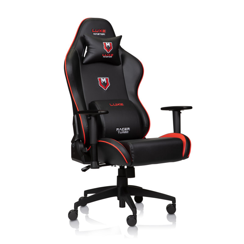 Bureau pivotant, bureau, fauteuil de jeu ergonomique et inclinable Luxe Racer, Rouge, H 54,92 po x l 28,35 po x P 19 po
