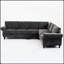 Luxueux canapé modulaire en chenille avec accoudoirs roulés et rivets, parfait pour les réunions confortables et élégantes.
