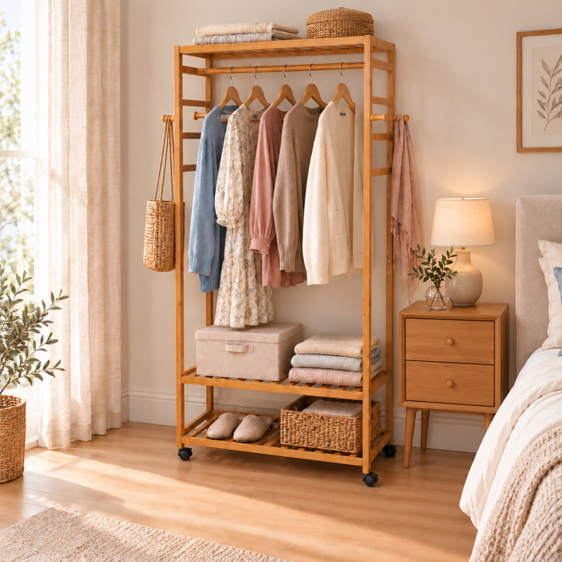 Billman 78.5 cm Rolling Clothes Rack