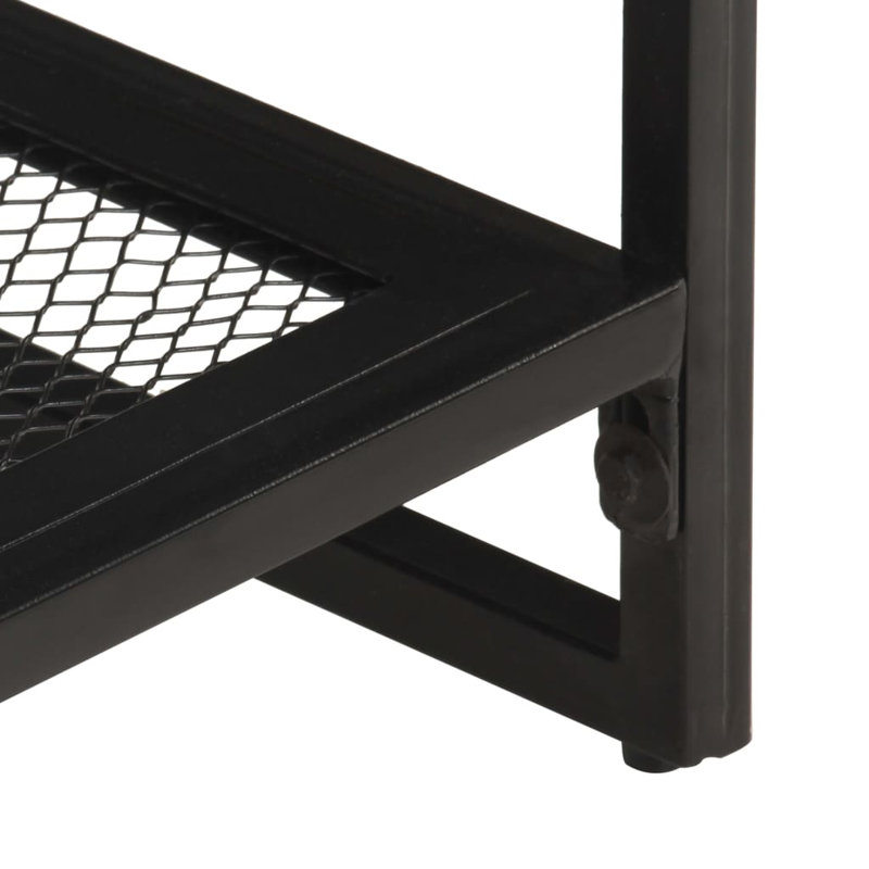 Rustic Mango Wood and Metal Coffee Table with Shelf