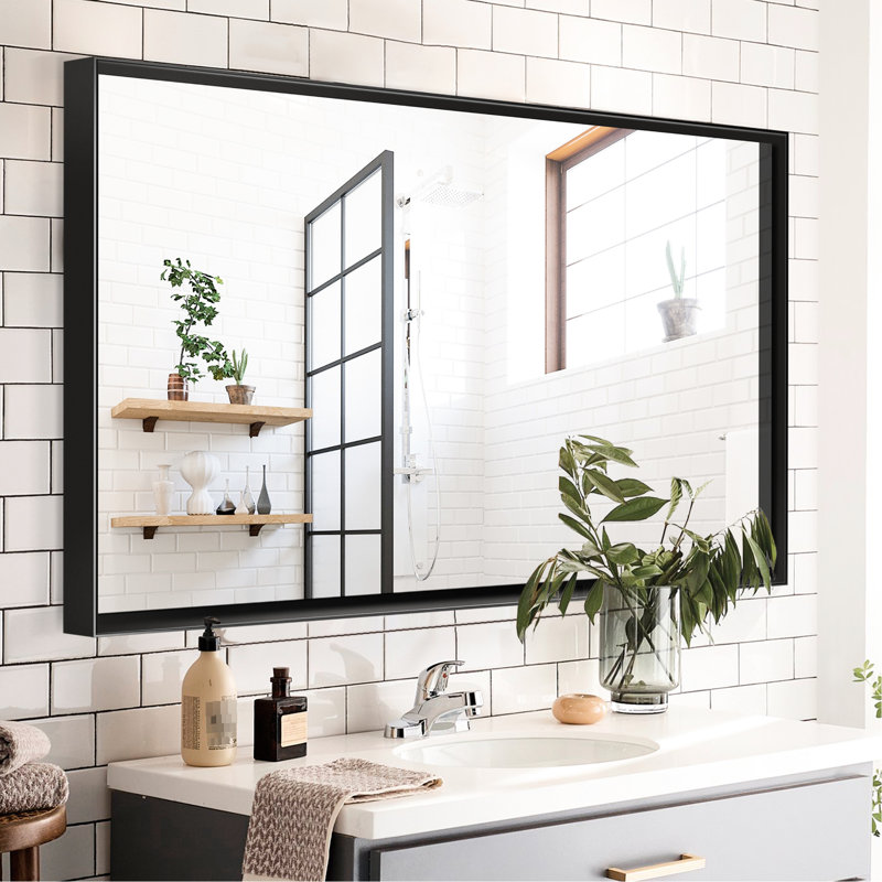 Miroir de meuble-lavabo noir 40X30inch, 30,09 po x 40,48 po