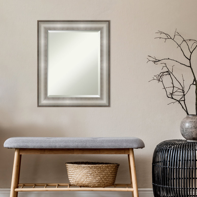 Dyana Flat Wall Mirror, 25" x 21", Silver