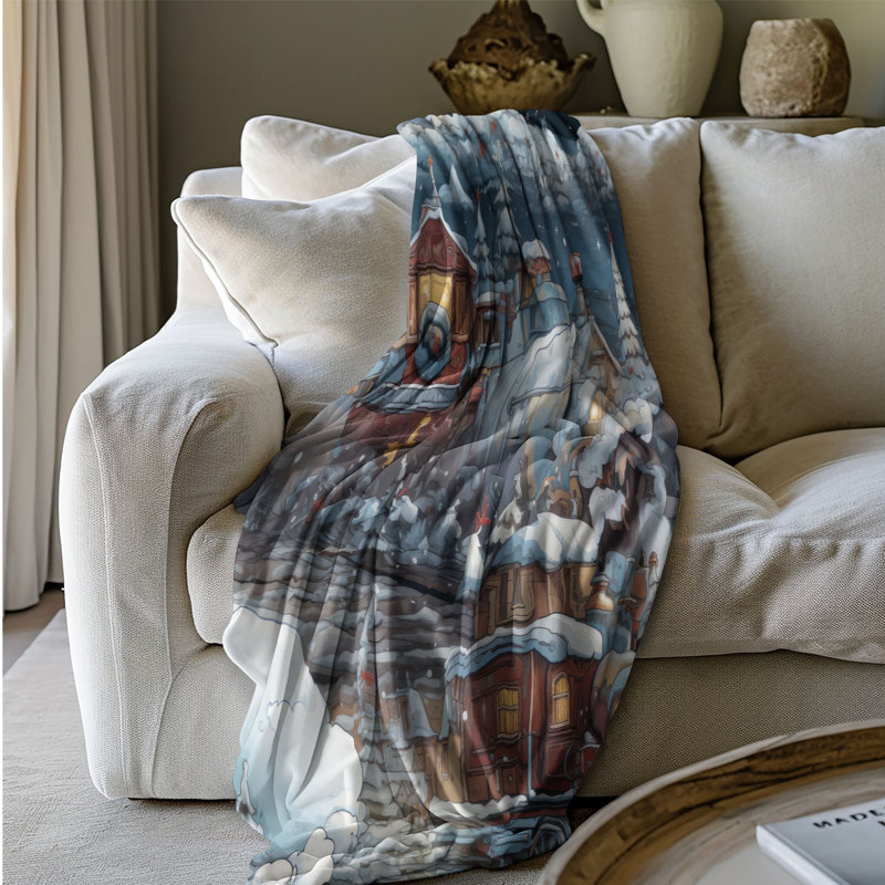 Arctic Wonderland - 1 Piece Premium Sherpa Blanket, Queen