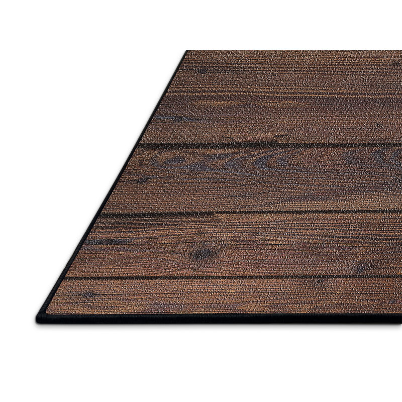 Tapis brun Wooden Textures, Rectangle 2 pi x 4 pi