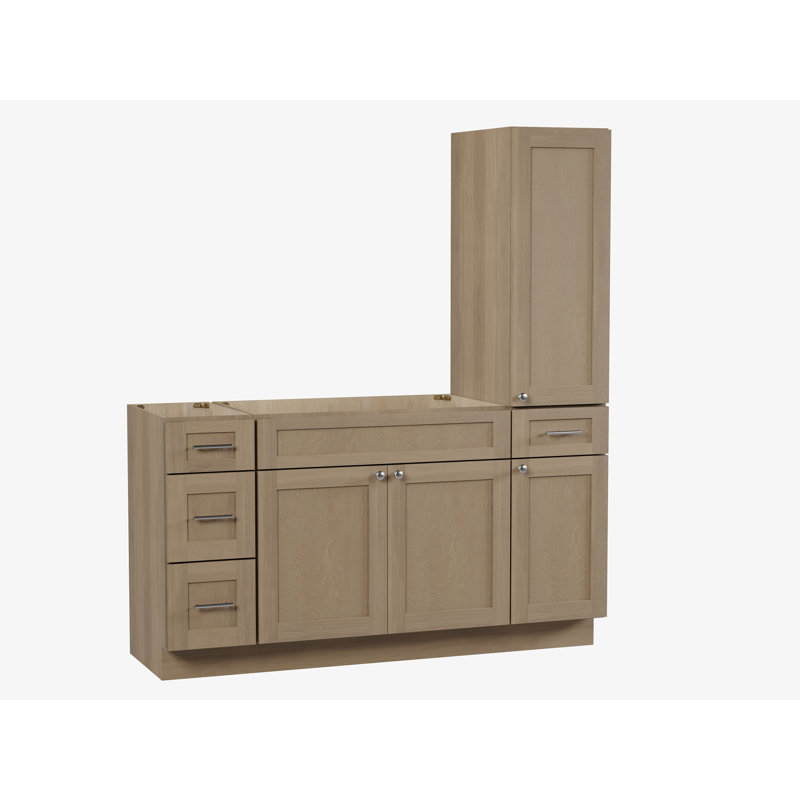 Meuble-lavabo simple 63 po Disar, Chêne naturel