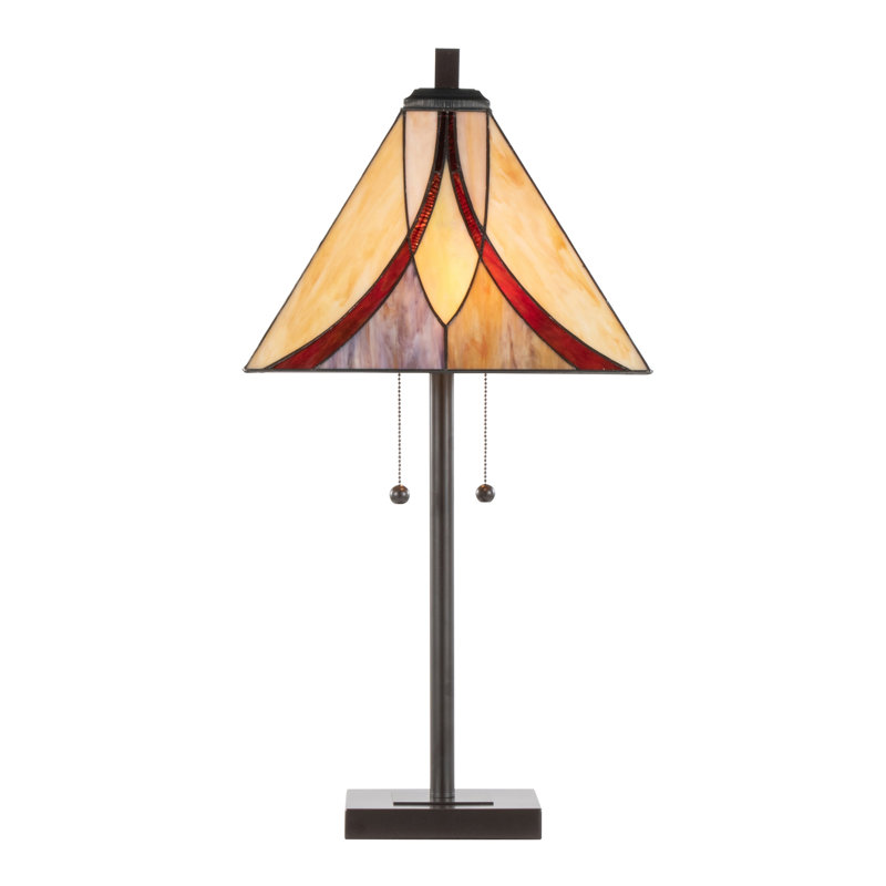 Lampe de table contemporaine, Verre, métal, caoutchouc, Bronze,Brown,Cream