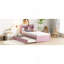 Lit simple avec lit gigogne, bibliothèque, rose