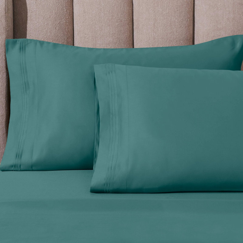 Ensemble de draps en coton égyptien luxueux de couleur unie à densité de tissage de 1000 fils avec poches profondes Simba