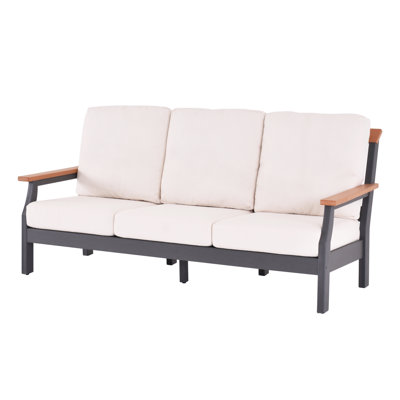 Eastlake 80''W 3-Seater HDPE Outdoor Sofa with Cushions