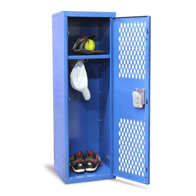 Casier pour enfants avec porte perforée, bleu
