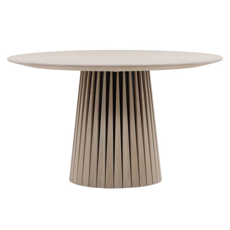 Khusi Oak Round Solid Wood Dining Table