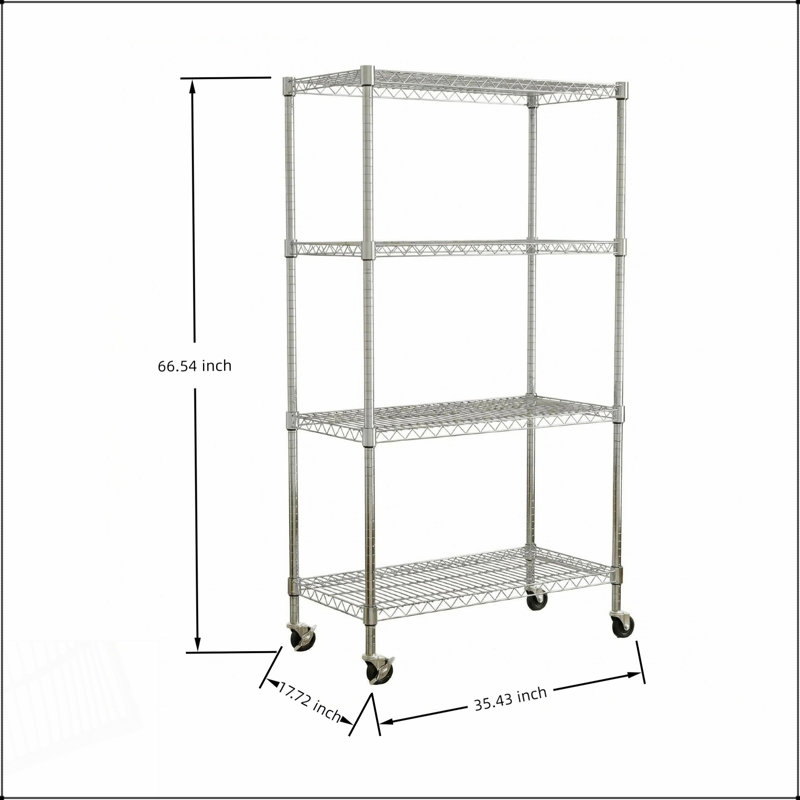 Étagères grillagées robustes à 4 niveaux réglables - supports de rangement en métal résistant à la rouille pour un usage domestique et commercial polyvalent