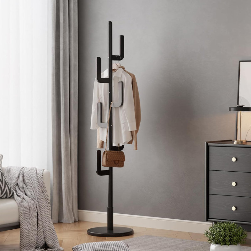 Coat Rack, Solid Wood Cactus Coat Rack Stand