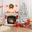 Arbre de Noël 9 pi avec 850 lumières UL et 63 pommes de pin naturelles - pointes en PVC enneigées, 2240 pointes, structure à charnières, support en métal stable, installation facile-1653331962