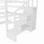 Lit mezzanine en métal avec escalier, garde-robe, bureau en L et lumières DEL-130022707