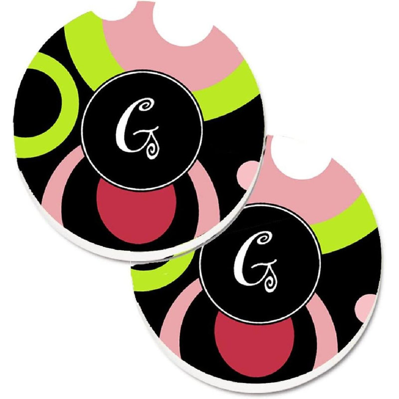 Sous-verre de voiture monogramme, Vert, G