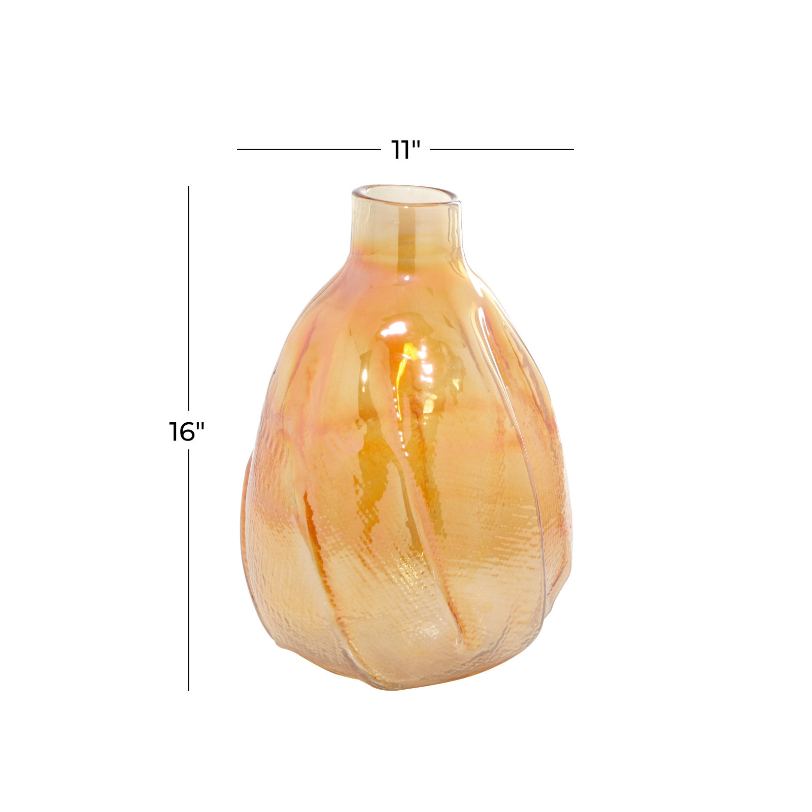 Isela Glass Table Vase, Yellow