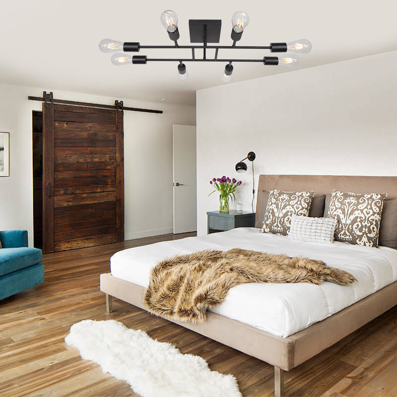 Luciann 8 - Light Dimmable Sputnik Sphere Chandelier, Matte Black