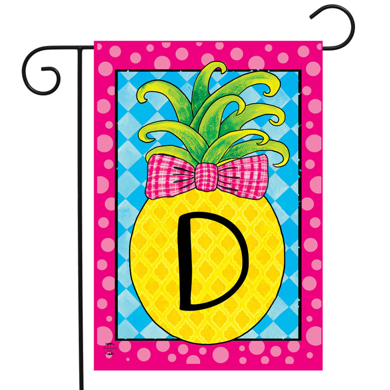 Drapeau de jardin ananas monogramme lettre D