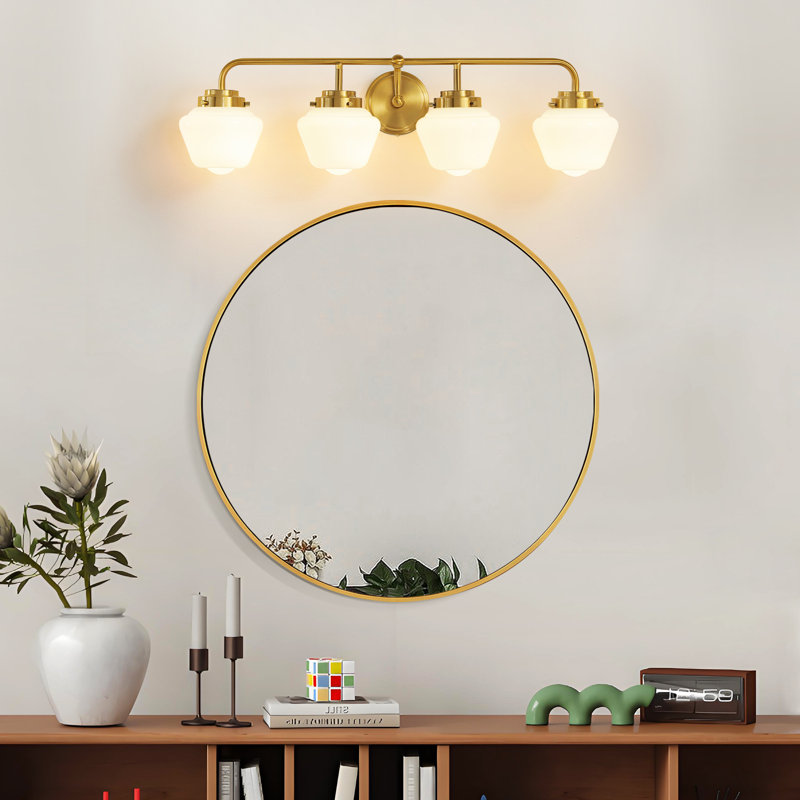 4 - Light Dimmable Vanity Light, Brushed Gold