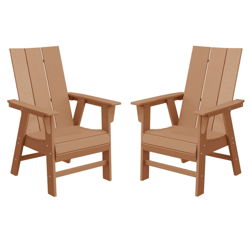 Ensemble de 2 chaises Adirondack Modern Curveback, Teak