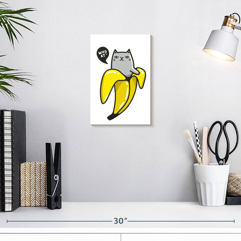 Brampt Banana Cat, 12" H x 8" W
