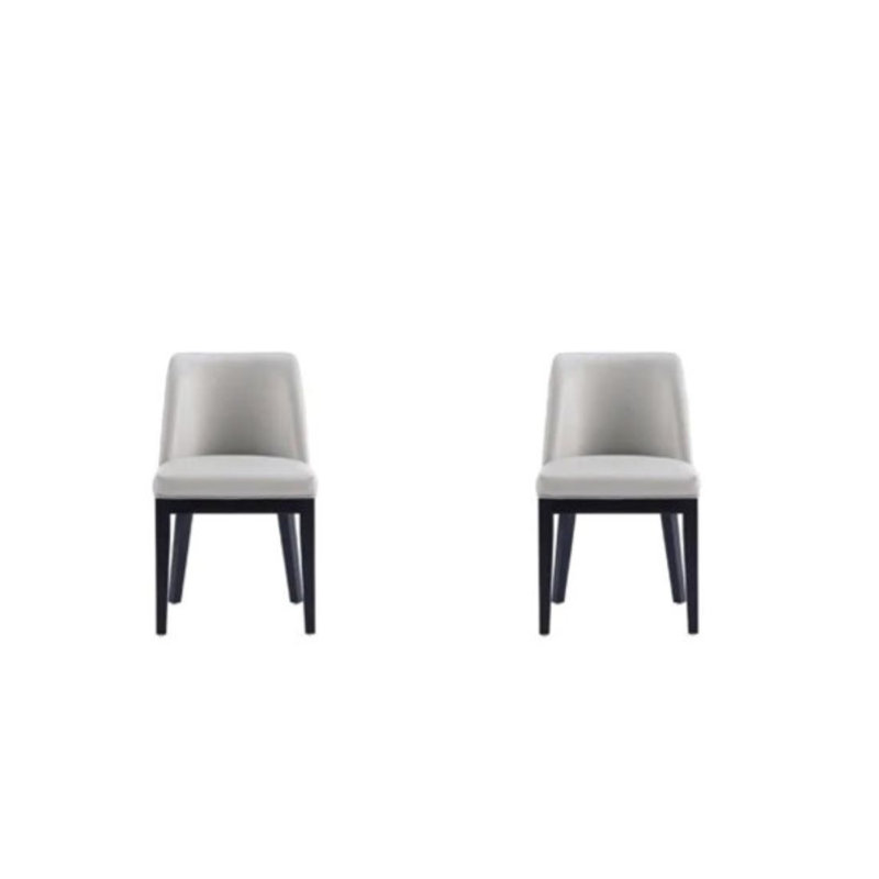 Gansevoort Modern Vegan Leather Upholstered Beech Wood Dining Parsons Chair in Light Gray, Light Gray