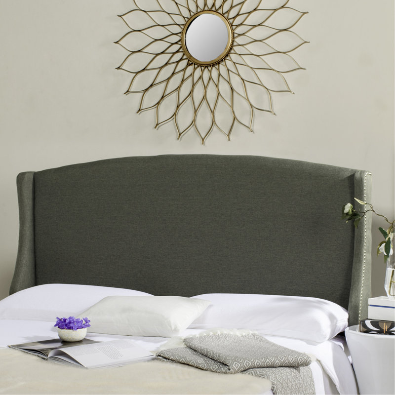 Hattiesburg Upholstered Headboard, Full, Gray 100% Linen