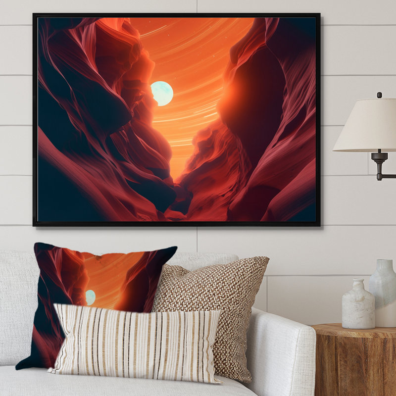 «Upper Antelope Canyon II», reproduction sur toile, H 16 po x l 32 po x P 1 po, Cadre flottant noir