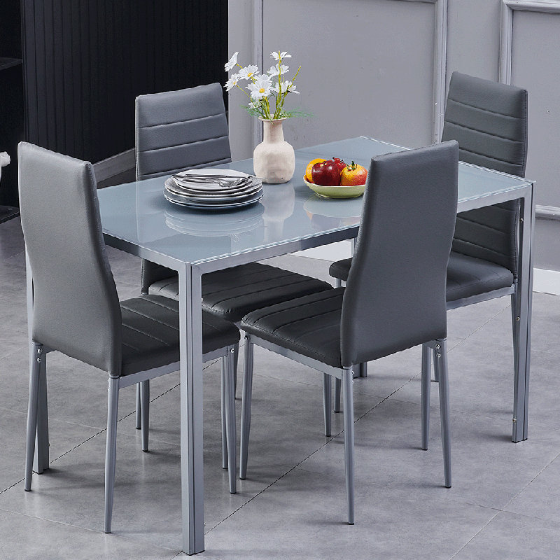 4 - Person Dining Set, Grey, Grey, Grey