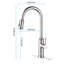 Robinet de cuisine rétractable - Buse rotative High Arc 360, réglages de pause de jet, levier unique pour la température et le débit, finition en nickel brossé, fabrication en acier inoxydable, surface rouillée, eau aérée-826482545-826482543