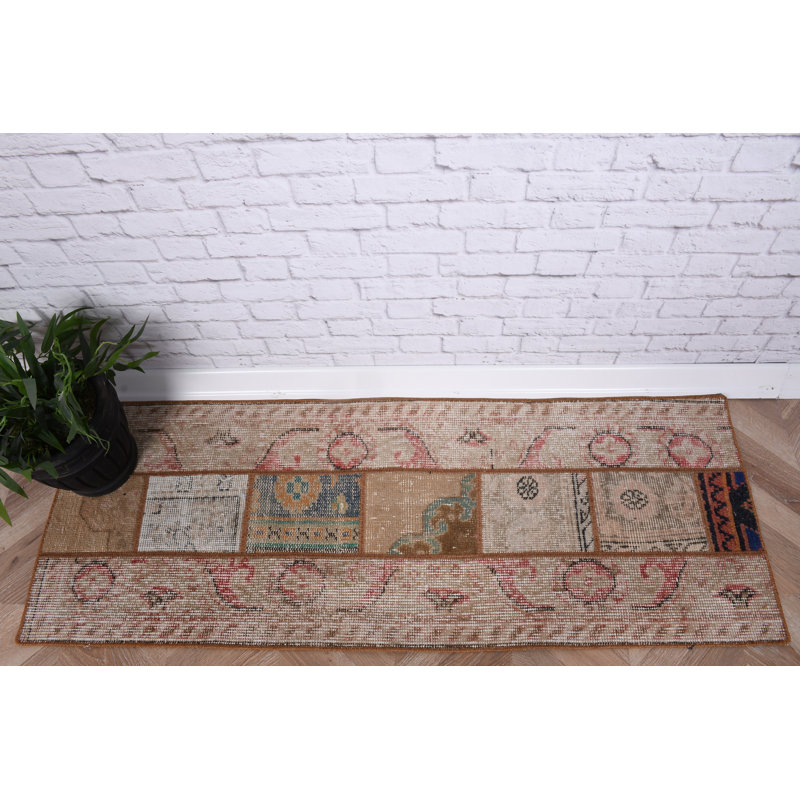 Tapis de couloir en patchwork de teinture naturelle fabriqué à la main en teinture naturelle, idéal pour la décoration de vestibule et le style de vie écologique