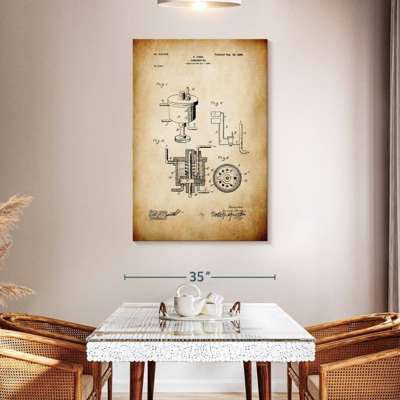 Carburetor Patent, 48" H x 32" W