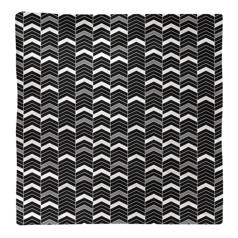 Serviette en coton bicolore lignée Stephenie, H 0,1 po x l 10 po x P 10 po, Noir, Sergé de coton