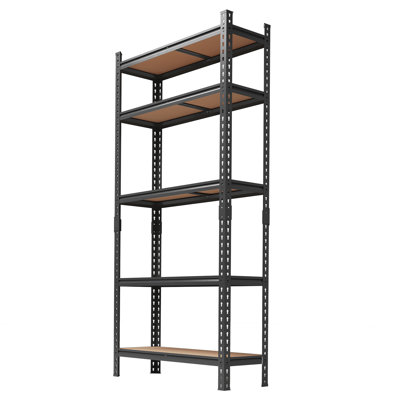 5-Tier Adjustable Metal Storage Shelving, Heavy Duty Utility Organizer Shelf for Garage, Basement, Kitchen, Easy Assembly, 36 x 12 x 72 inches, Black